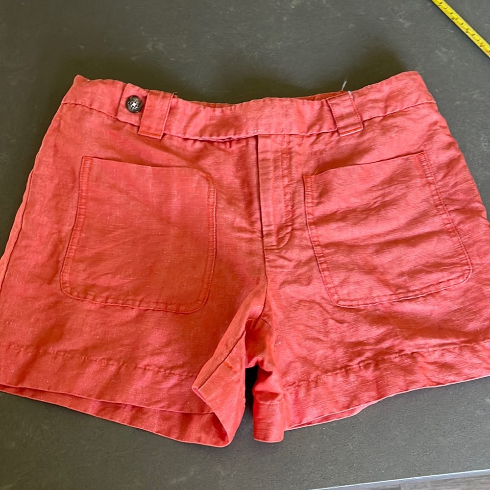 Anthropologie women’s size 10 shorts, 4” inseam, red  chambray